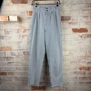 Lucy & Yak Hickory Stripe Organic Cotton High Waisted Pants Size 28/30 Workwear